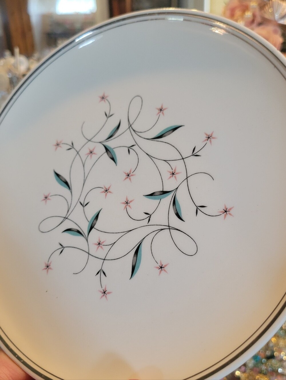 Vintage Lady Empire Starflower Permacal Salad Luncheon Bread Plates (2) 1950s - Picture 1 of 15